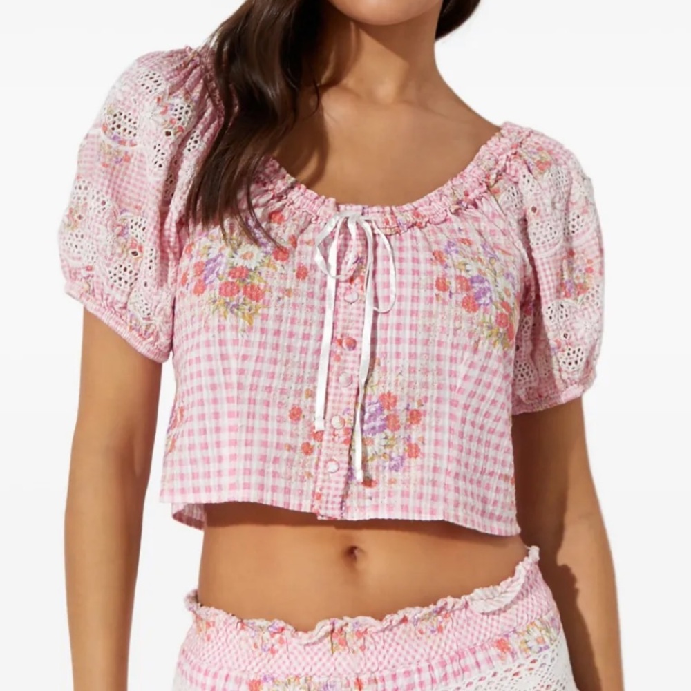 LoveShackFancy berry picnic top